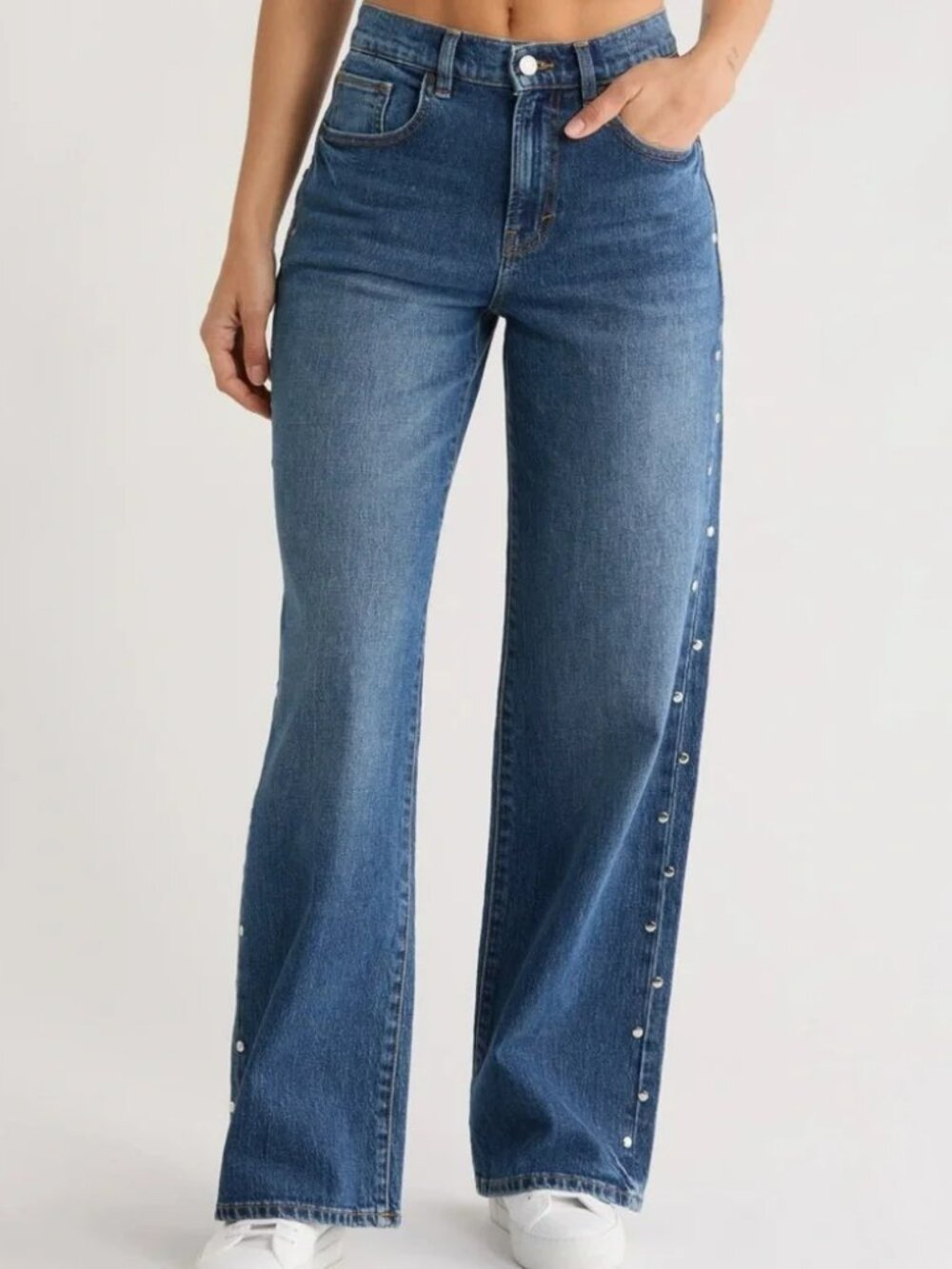 NEW! HABITUAL HOLLIS Studded SIDES WIDE LEG JEAN 6/28